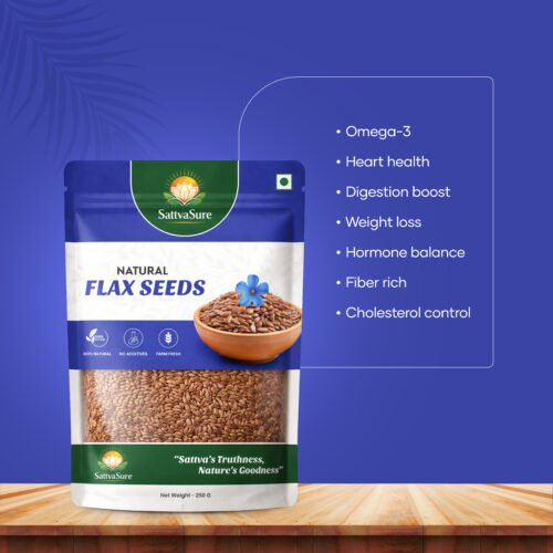 Seed Bloom Natural Flax Seeds - Omega-3, Fiber & Cholesterol Control Superfood