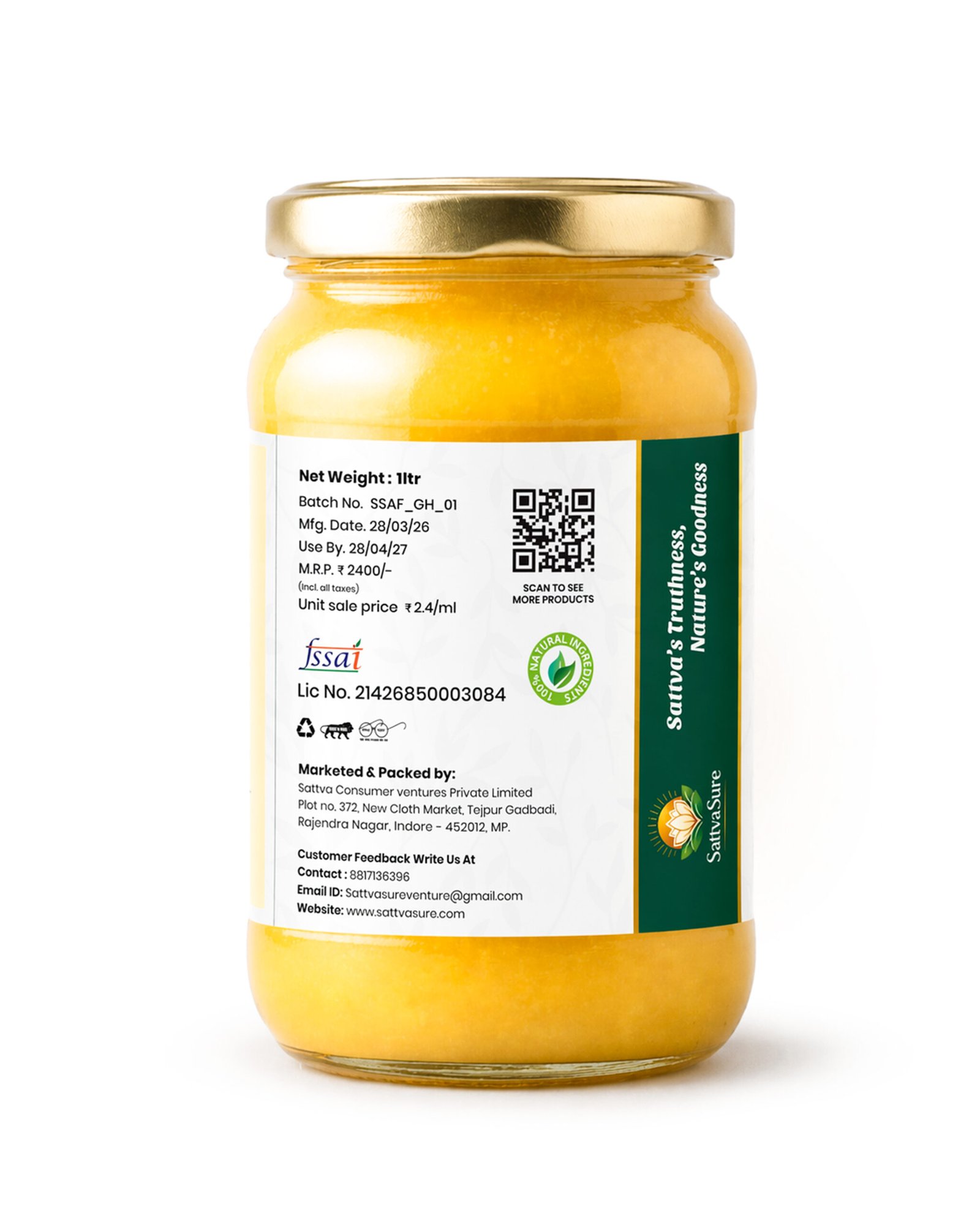 A2 Gir Cow Ghee (Vedic Bilona Method) - 500 ml - Image 2