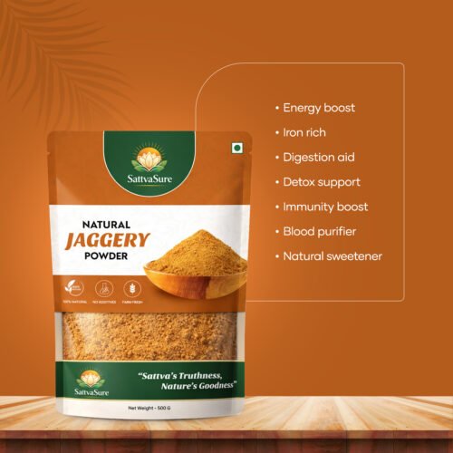 Rishi Krishi Natural Jaggery Powder - Unrefined, Mineral-Rich, and Immunity Booster