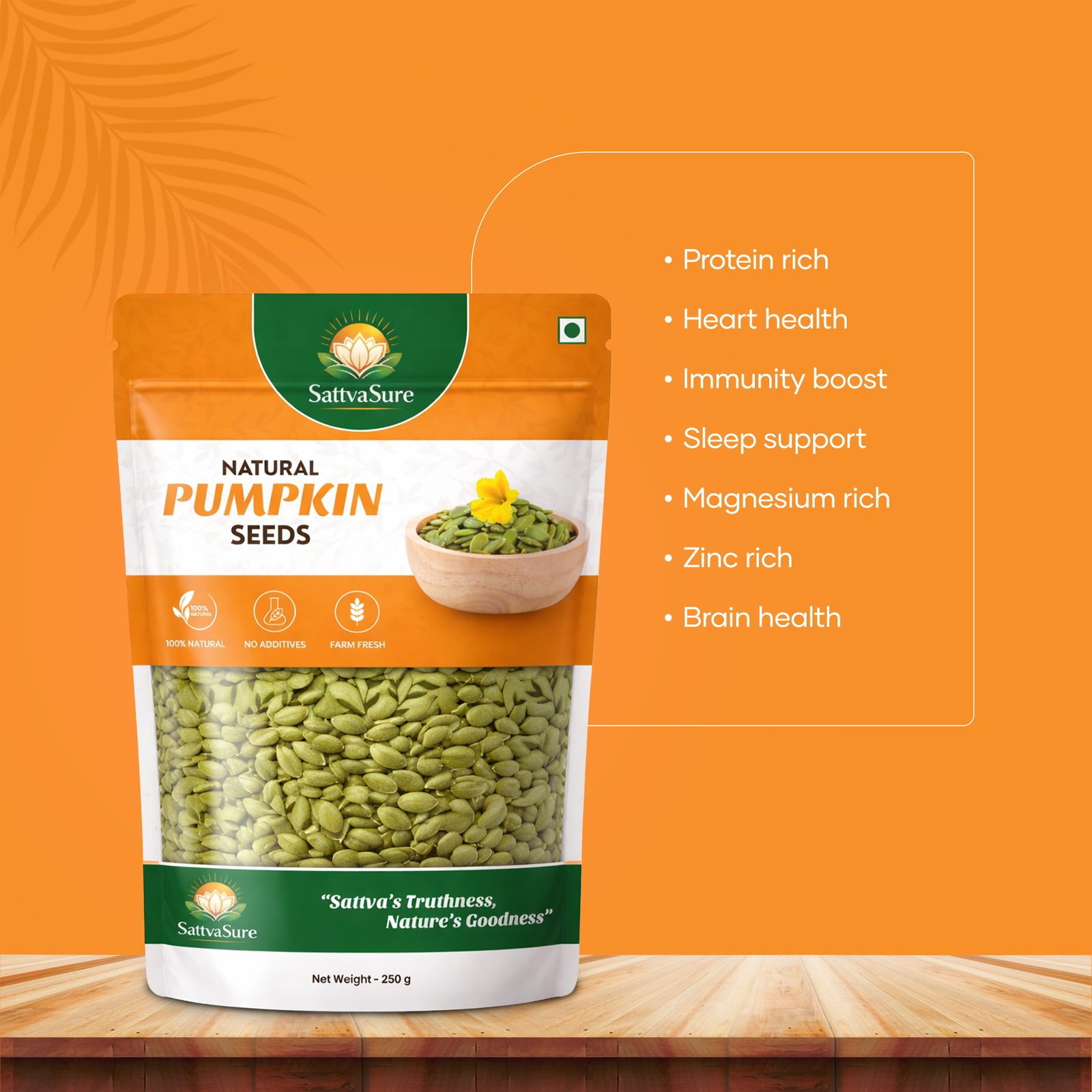 Natural Pumpkin Seeds - High Magnesium, Zinc & Protein for Sleep & Immunity