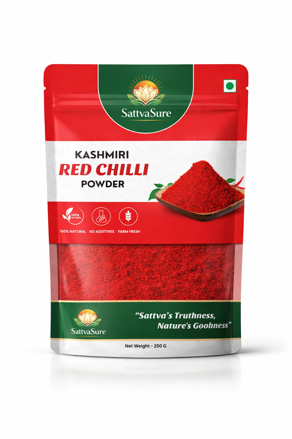 Rishi Krishi Natural Kashmiri Red Chilli Powder - Bright Color & Mild Heat - Image 2
